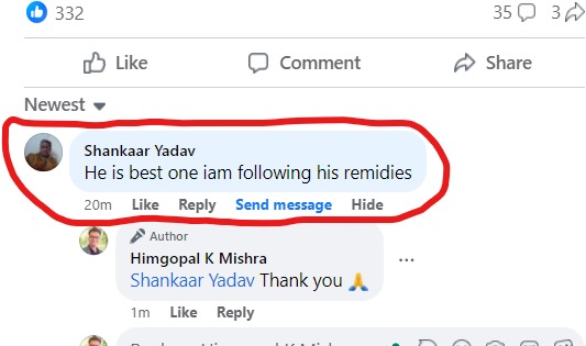Shankar Yadav — Remedies Followed with Results